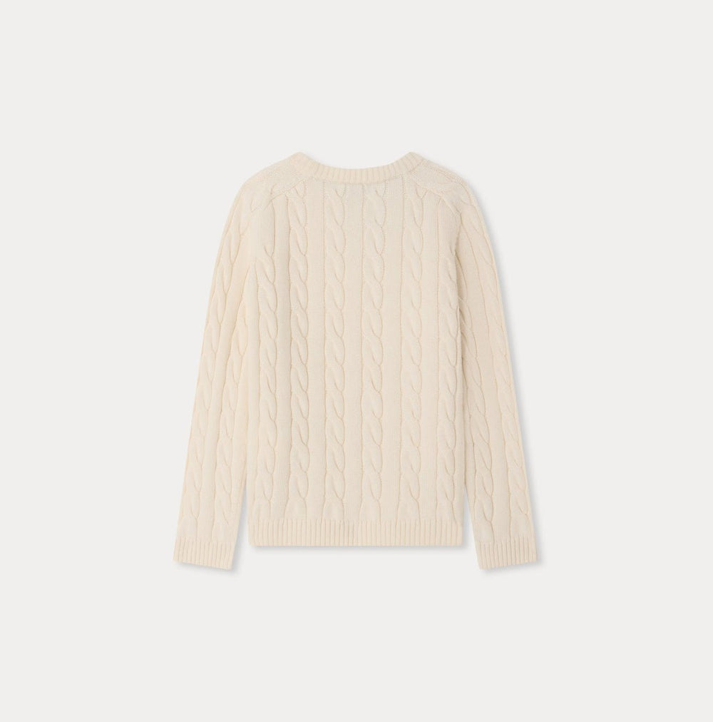 Ecru Cable Knit Sweater - 103 - Posh New York