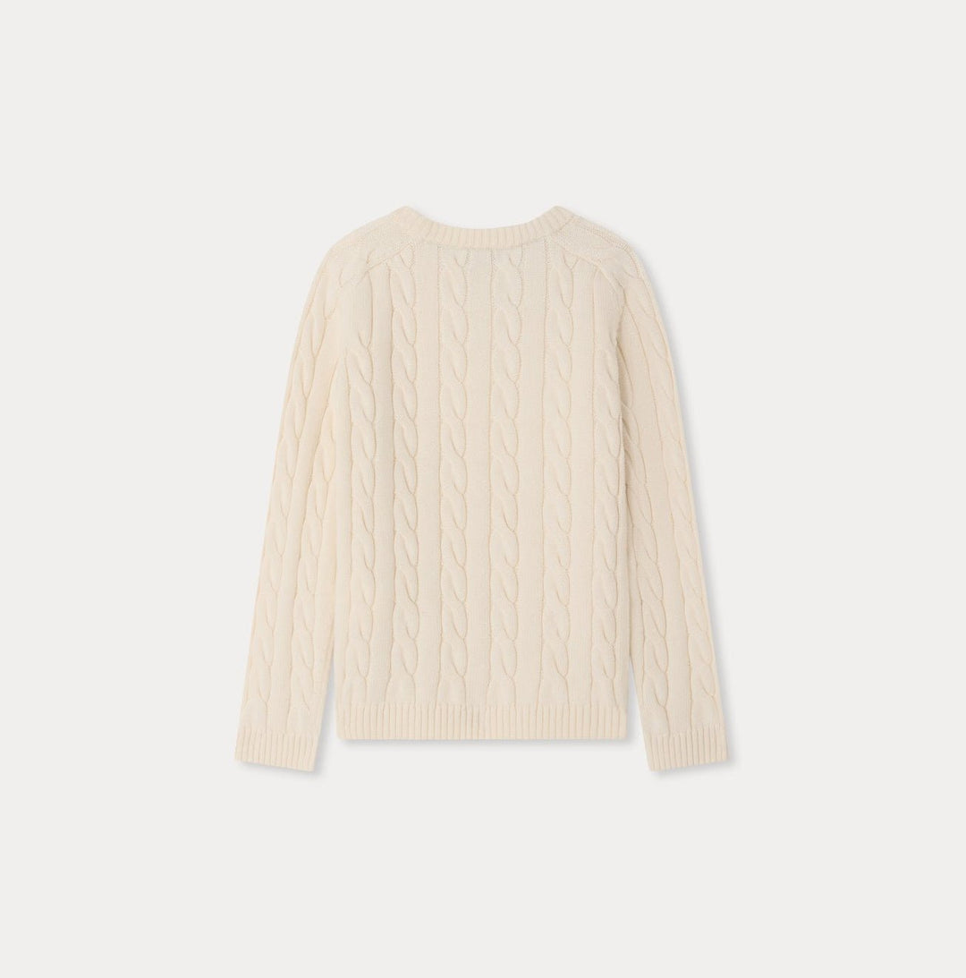 Ecru Cable Knit Sweater - 103 - Posh New York