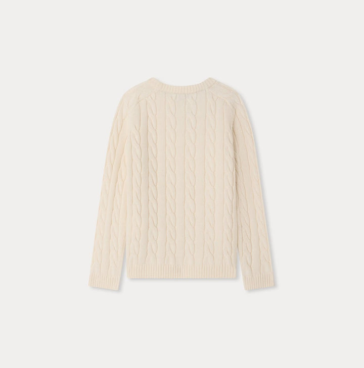 Ecru Cable Knit Sweater - 103 - Posh New York