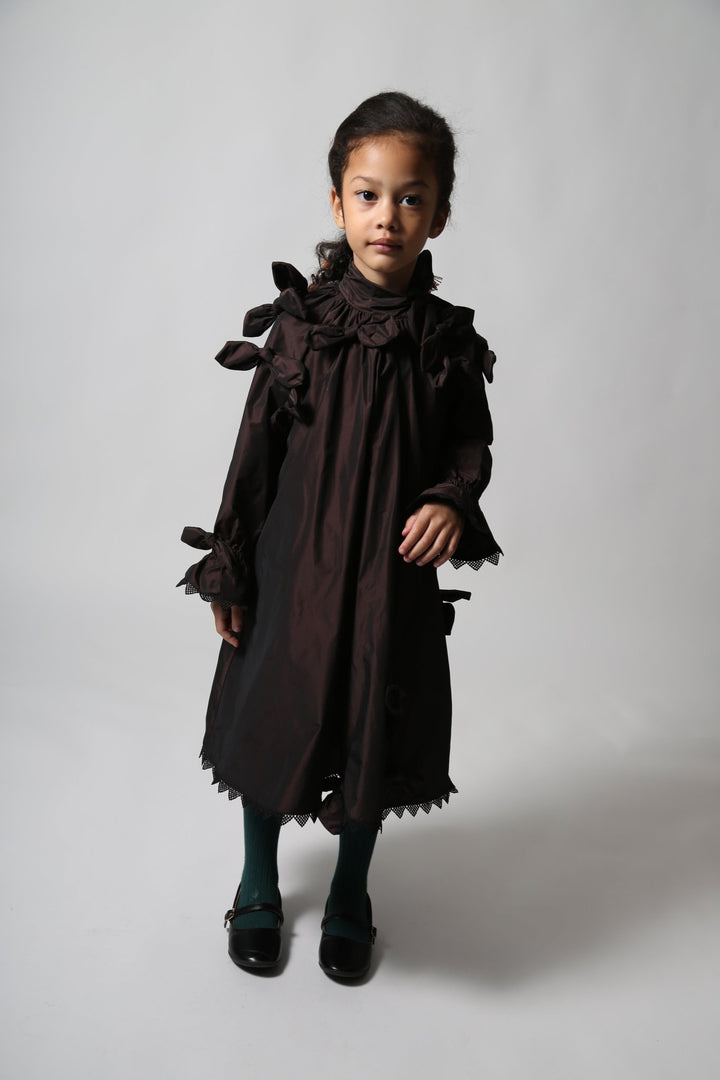 Estrella Bow Embellished Frock - Raisin - Posh New York
