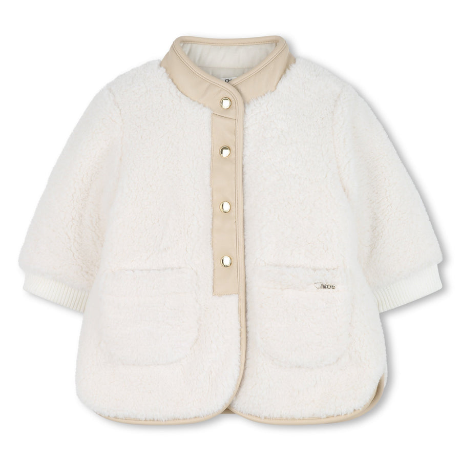 Faux Sherling Coat - Off White - Posh New York