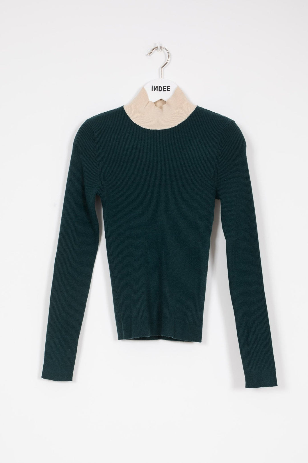 Fine Ribbed Knit Turtleneck - Forest Green - Posh New York