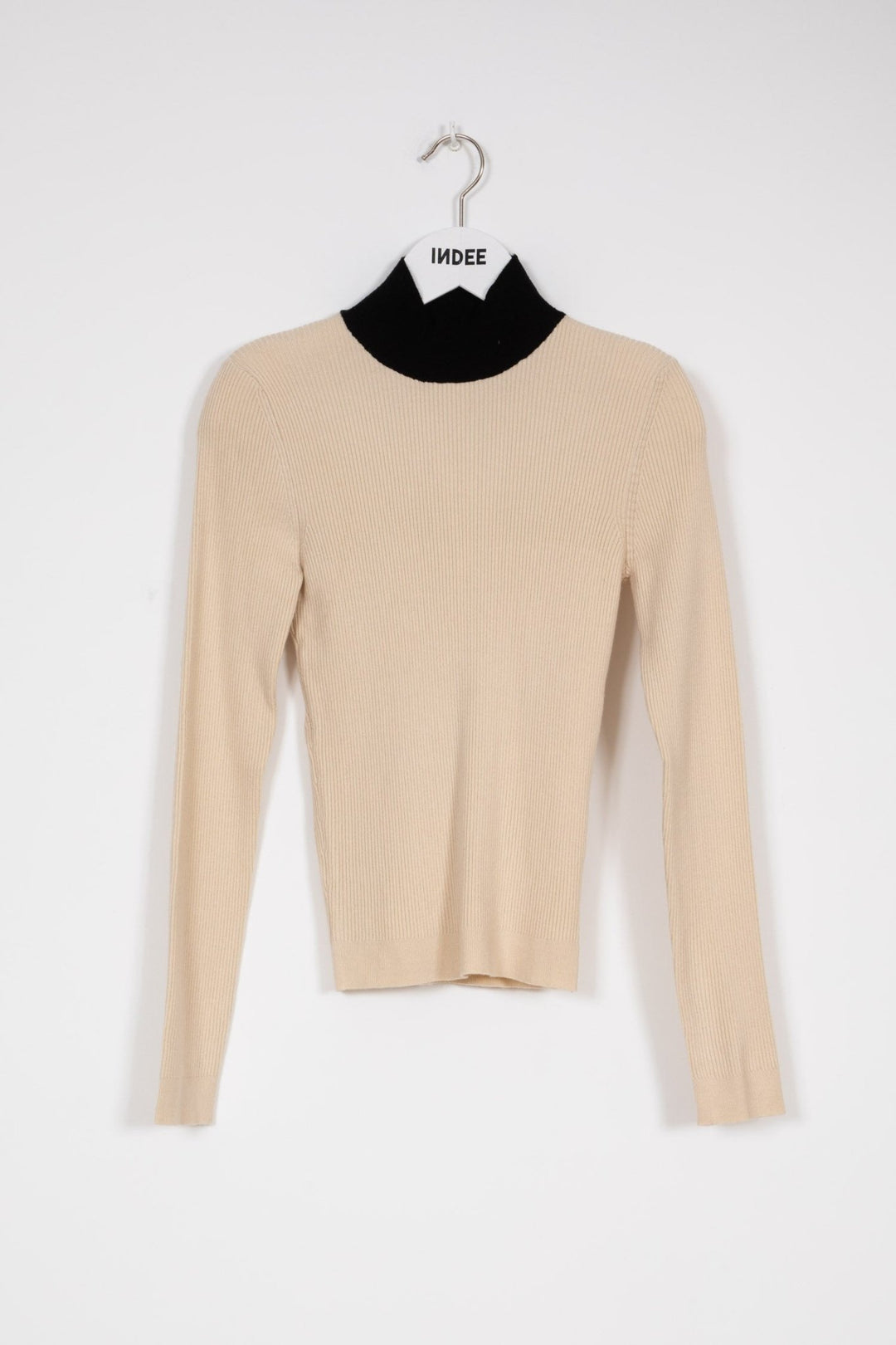 Fine Ribbed Knit Turtleneck - Off White - Posh New York