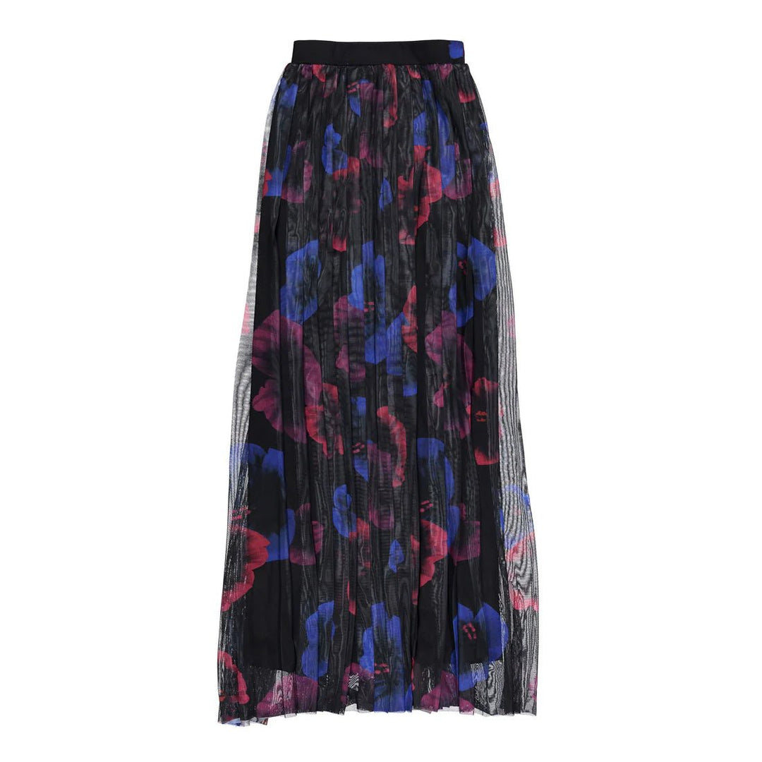 Floral Gauze Skirt - Black - Posh New York