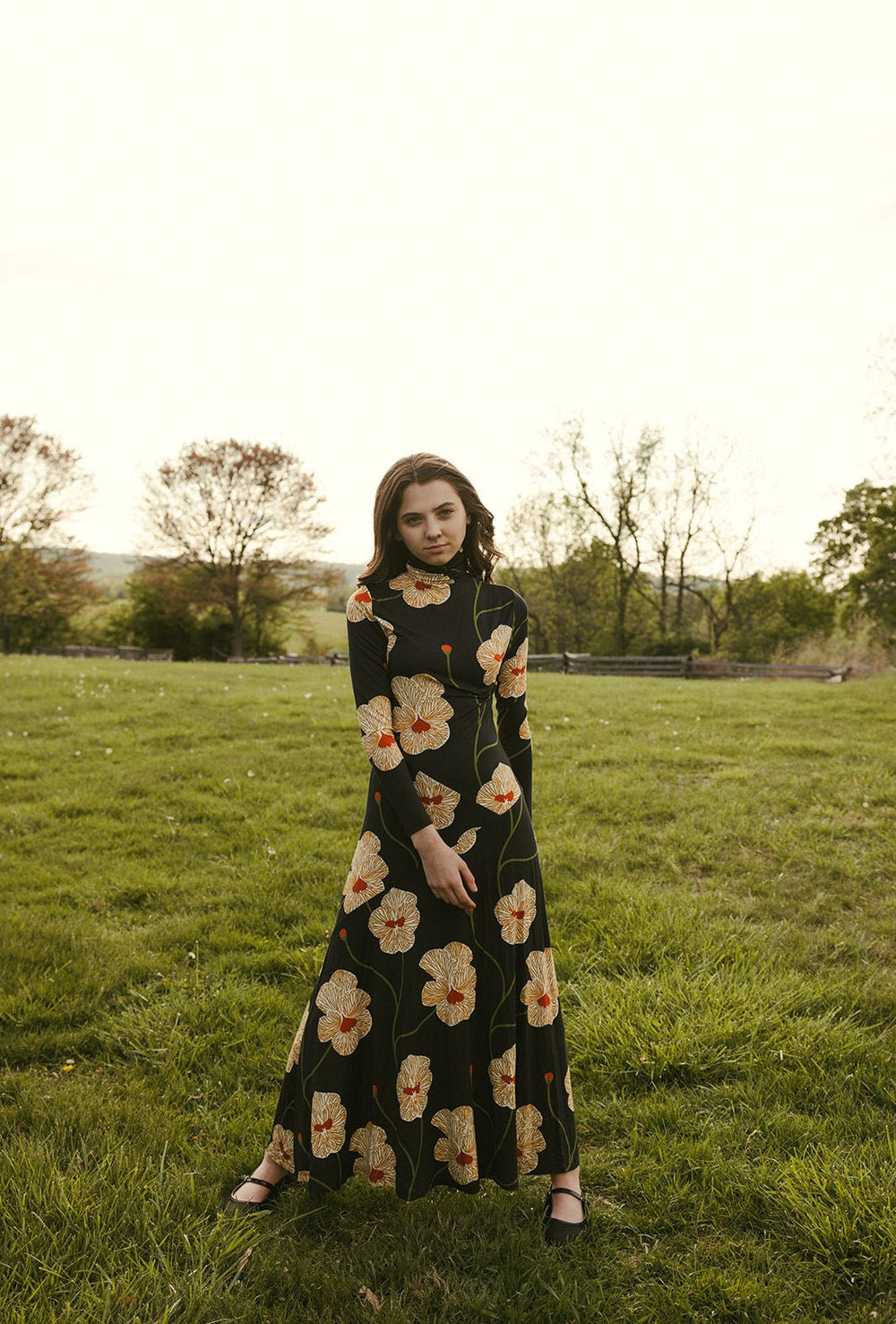 Flower Plant Maxi Dress - Black - Posh New York