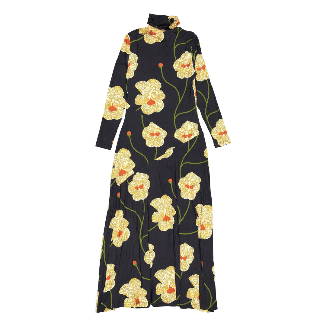Flower Plant Maxi Dress - Black - Posh New York