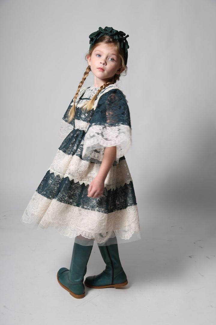 Frida Patchwork Sailor Frock Dress - Cactus Mix - Posh New York