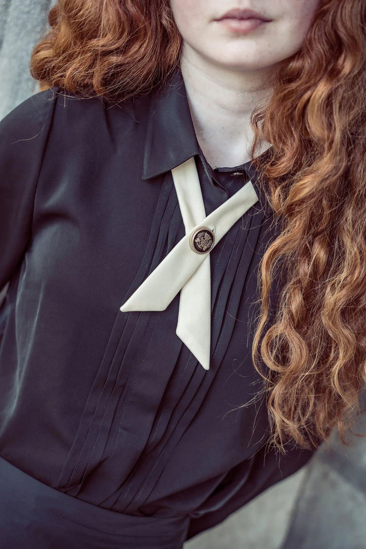 Front Pleat Blouse - Black - Posh New York