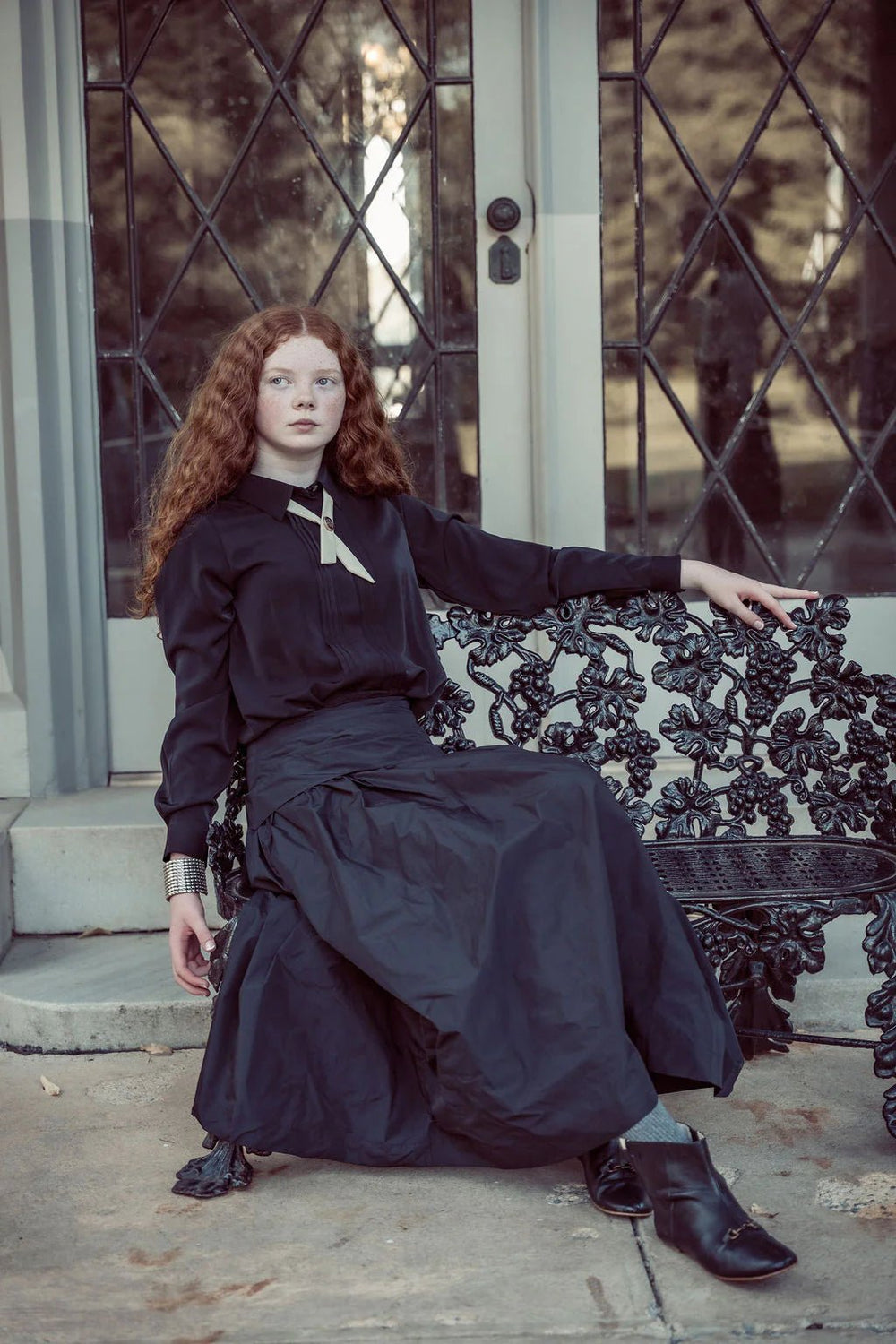 Front Pleat Blouse - Black - Posh New York