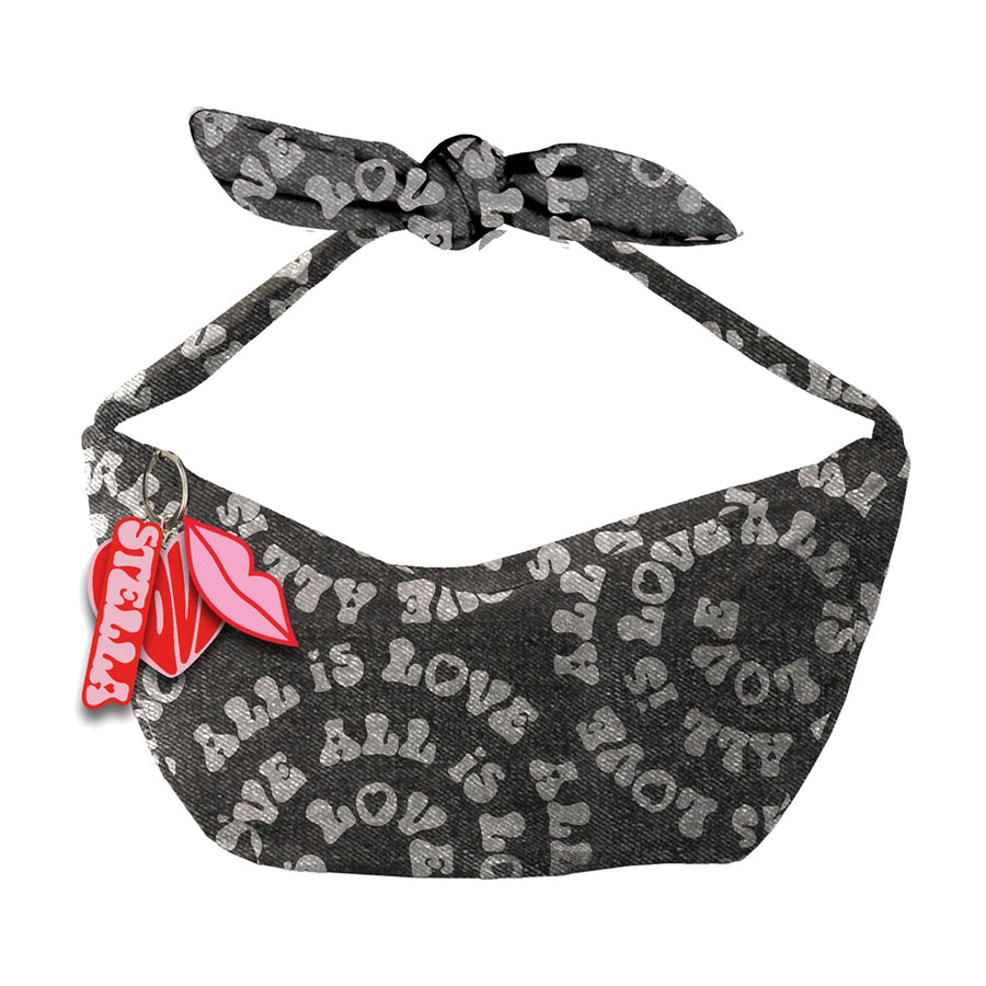 Girl All is Love Denim Shoulder Bag - Black - Posh New York