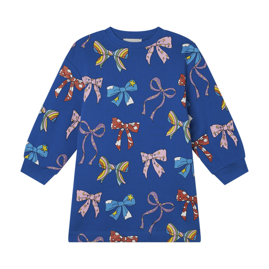 Girl Bows Fleece Dress - Blue - Posh New York