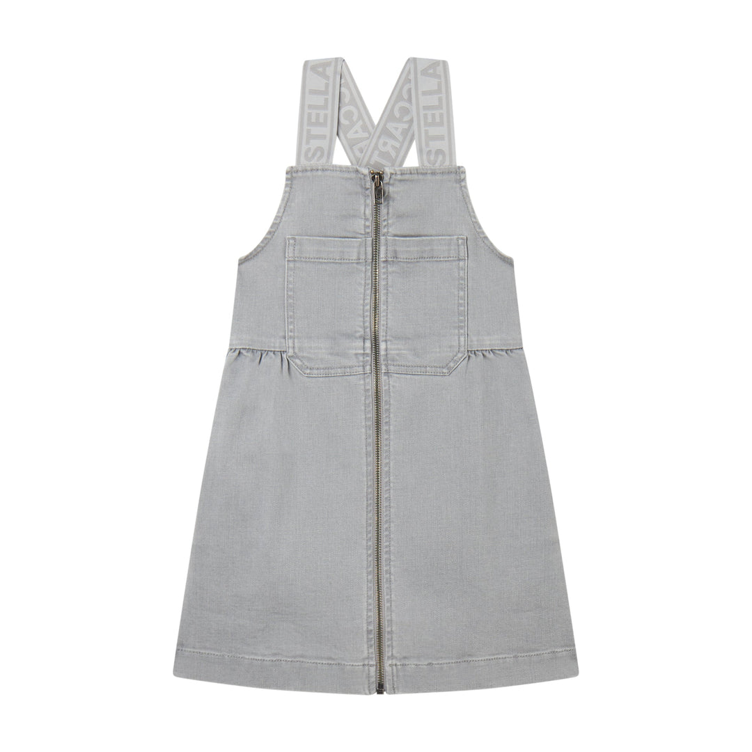 Girl Denim Dungaree Dress - 909 Grey - Posh New York