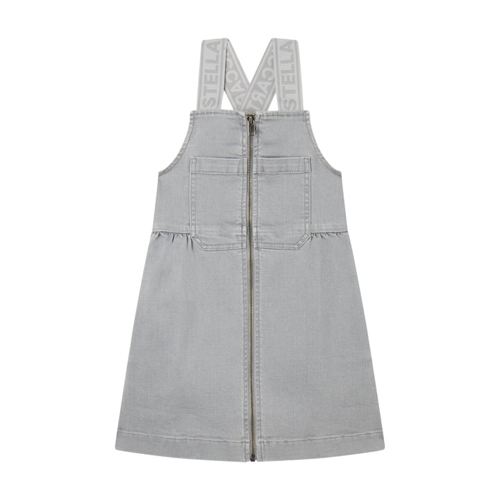 Girl Denim Dungaree Dress - 909 Grey - Posh New York