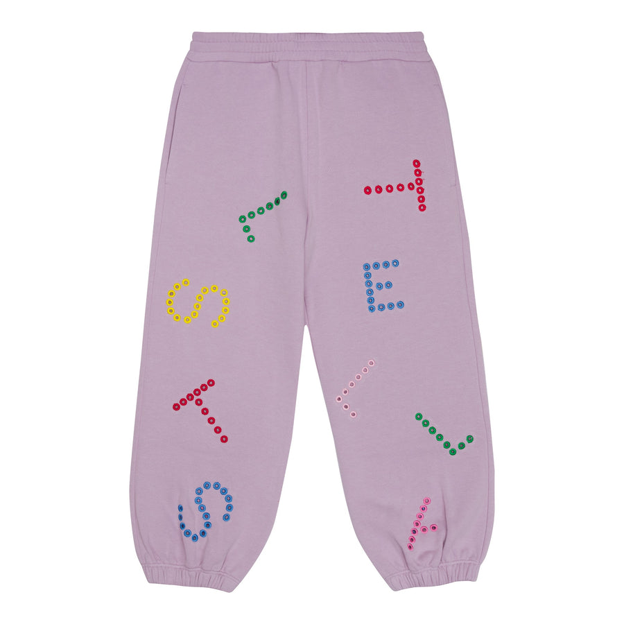 Girl Joggers with Embro Logo - Purple - Posh New York