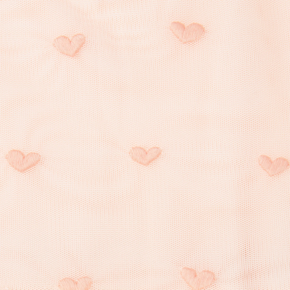 Girl SS Pink Hearts Embro Tulle Dress - Light Pink - Posh New York