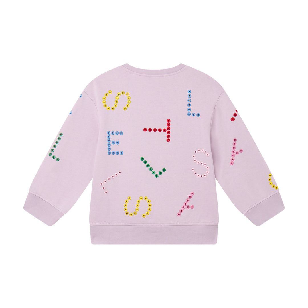 Girl Sweatshirt with Perforated Embro Stella Logo - Pink - Posh New York