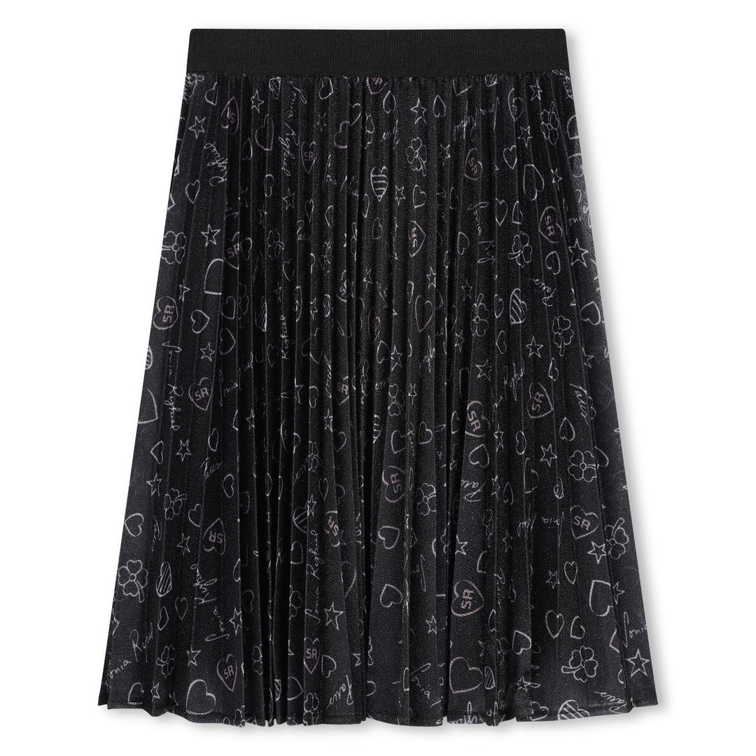 Glitter Pleated Skirt - Black - Posh New York