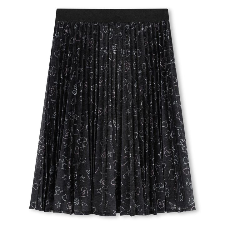 Glitter Pleated Skirt - Black - Posh New York