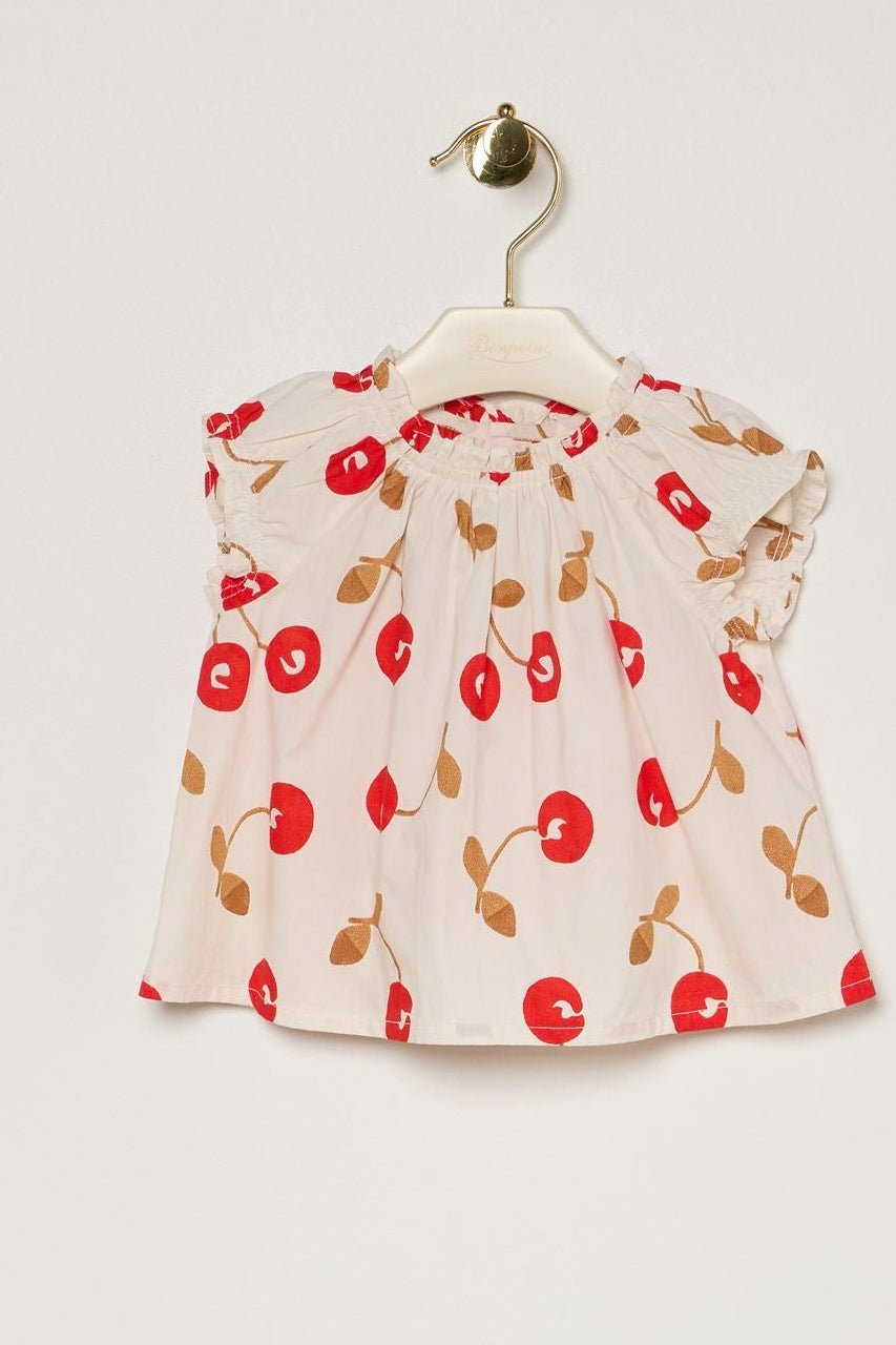 Grace Cherry Shirt - Ecru 603A - Posh New York