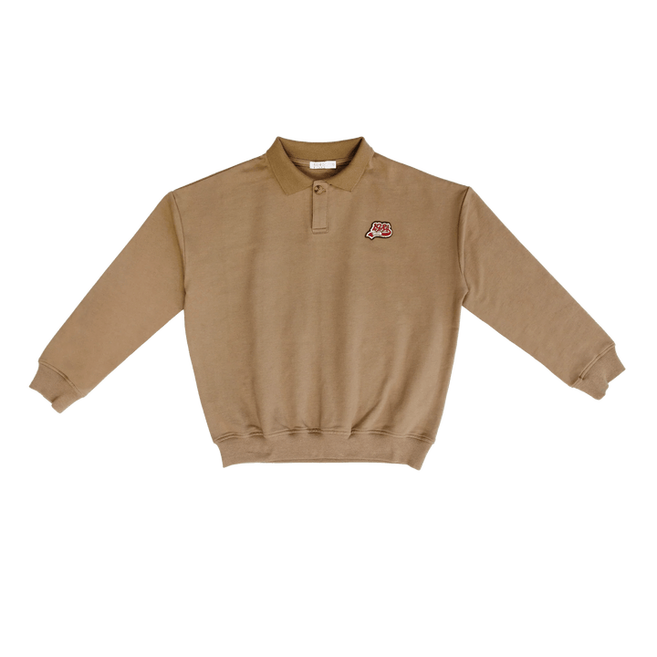 Graphic Polo Sweater - Taupe - Posh New York