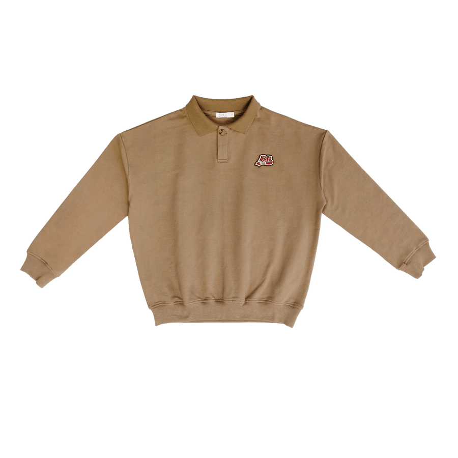Graphic Polo Sweater - Taupe - Posh New York