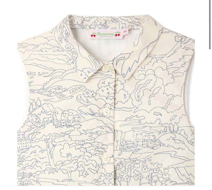 Graphic Print Collar Dress - Imp Encre 677 - Posh New York