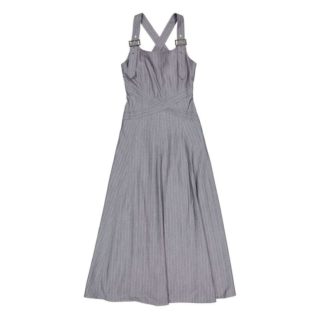 Grey Pinstripe Buckle Jumper - Grey/White - Posh New York