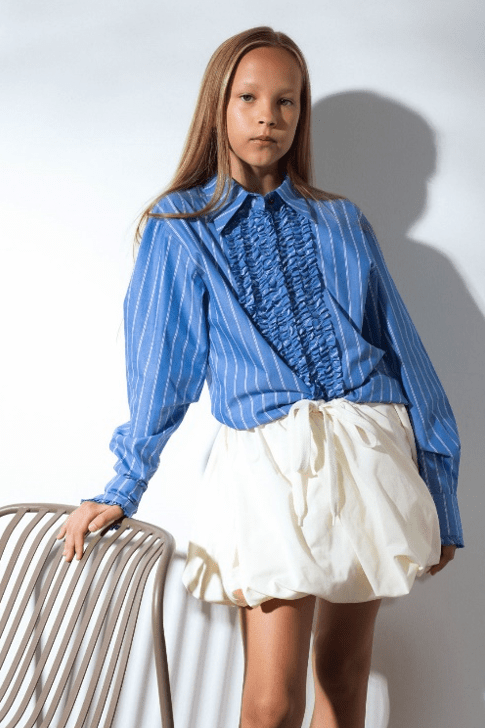 Gush Blouse - Dark Blue Stripes - Posh New York