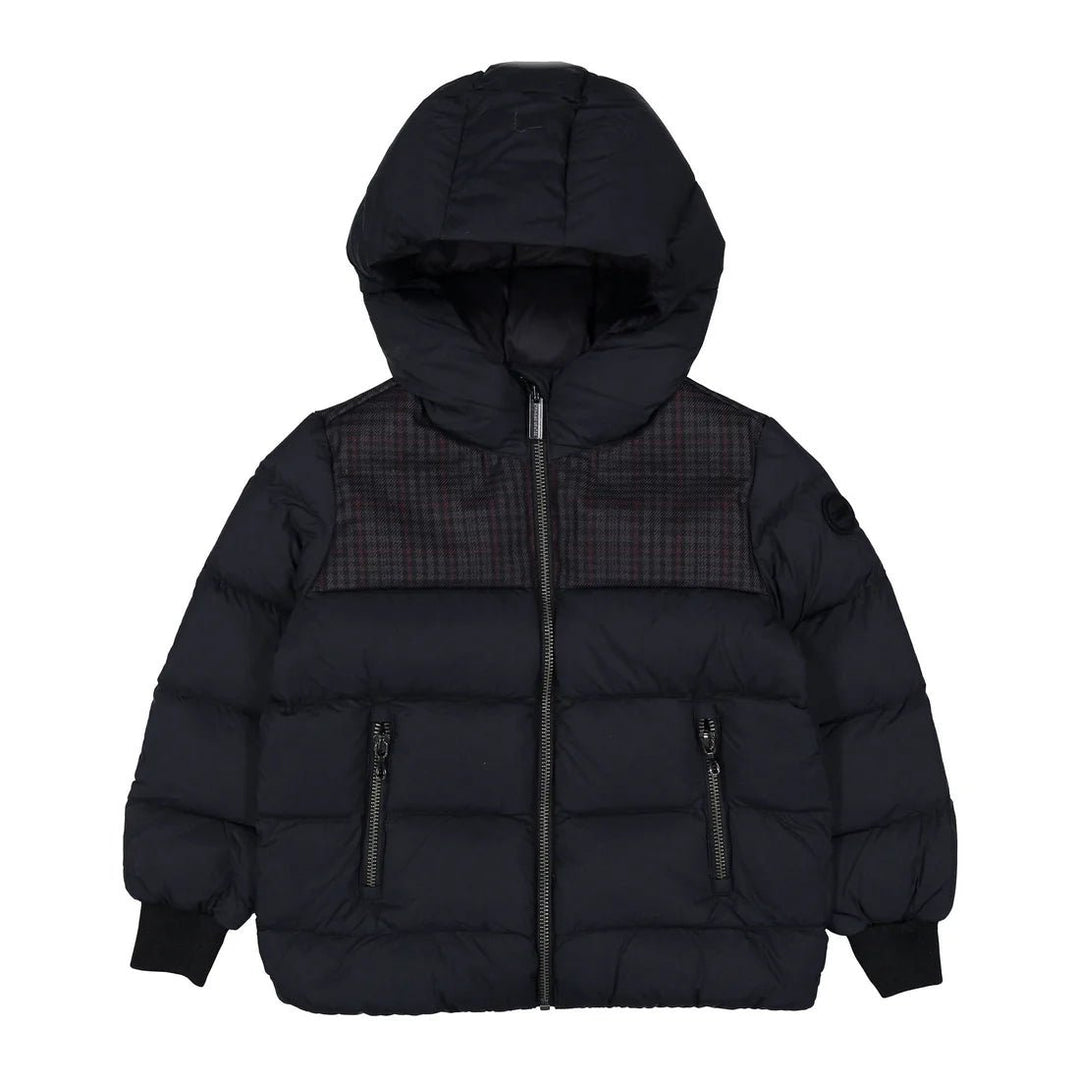 Hooded Quilted Jacket with Contrast Inserts - 68 - Posh New York