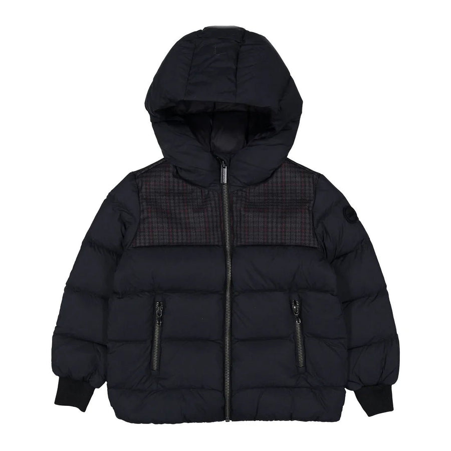 Hooded Quilted Jacket with Contrast Inserts - 68 - Posh New York