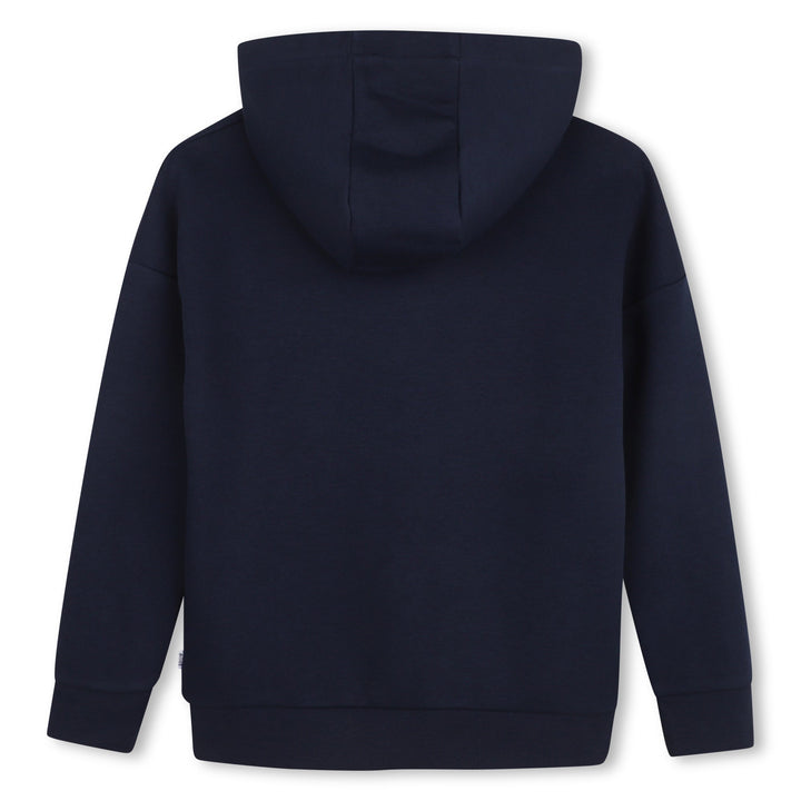 Hooded Sweatshirt With Graphic Boss Logo - 849 Navy - Posh New York