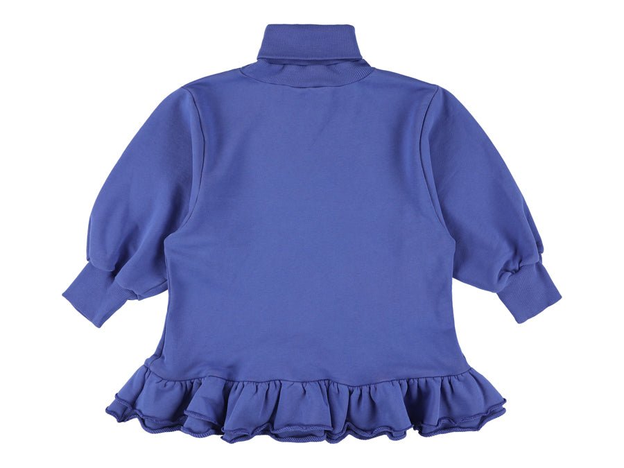 Jersey Dress with Ruffles - Indigo - Posh New York