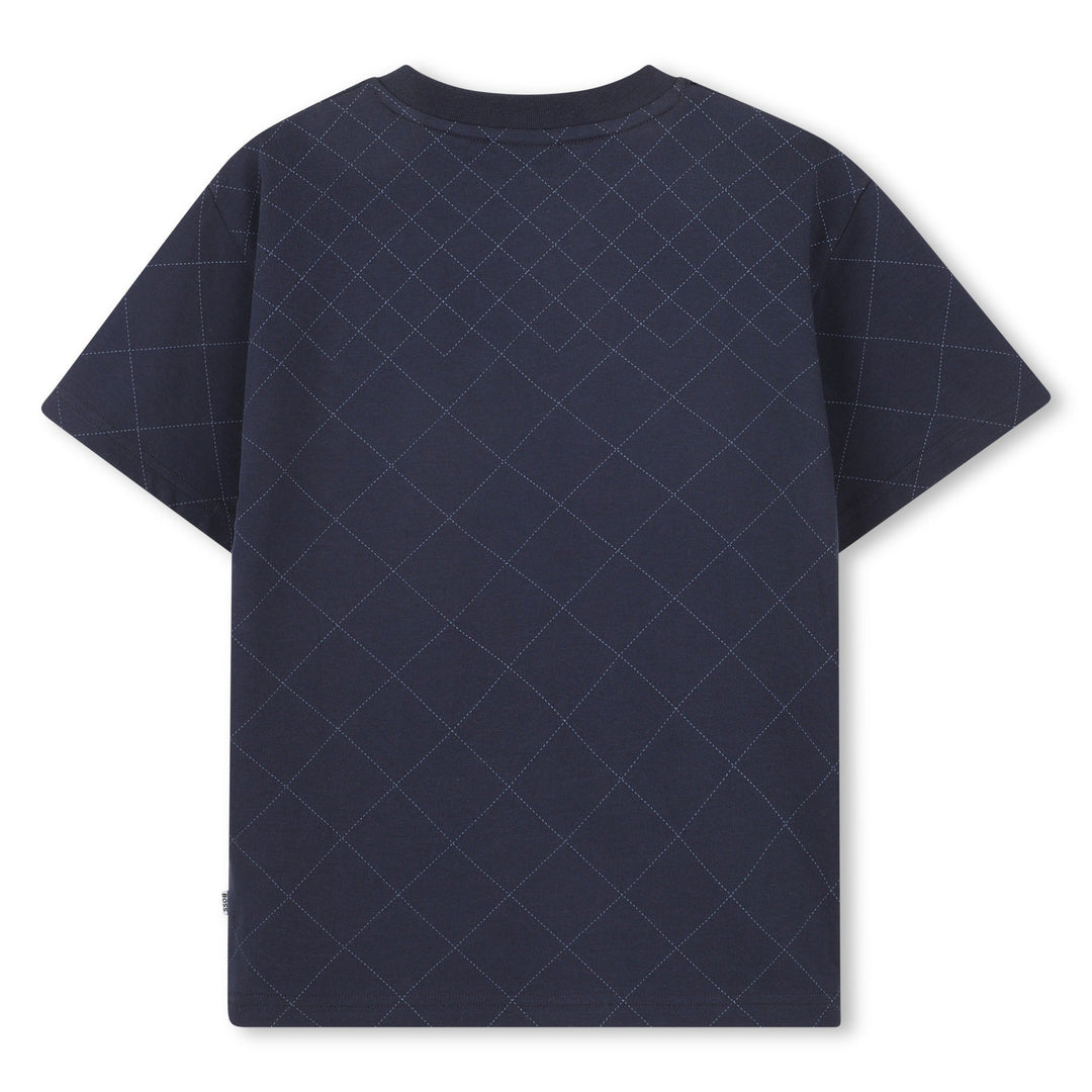 Jersey Tee With Quilted Effect - 849 Navy - Posh New York