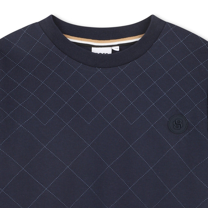 Jersey Tee With Quilted Effect - 849 Navy - Posh New York