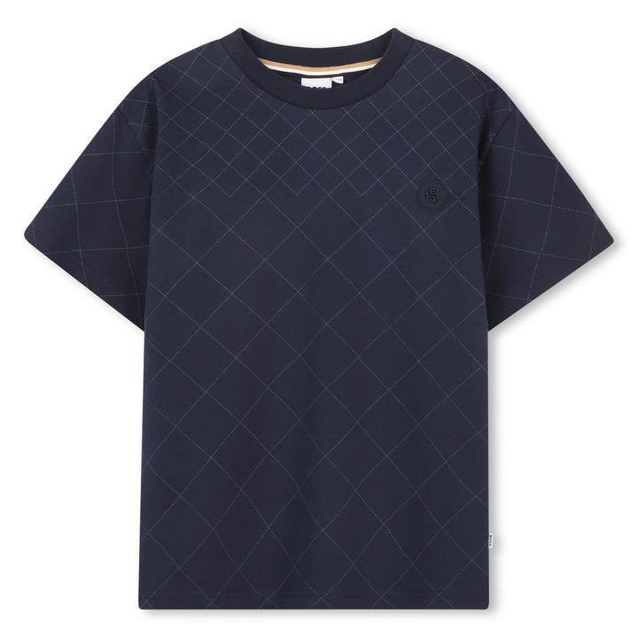 Jersey Tee With Quilted Effect - 849 Navy - Posh New York