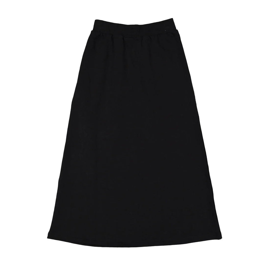 Jet Black A - Line Sweatshirt Skirt - Black - Posh New York