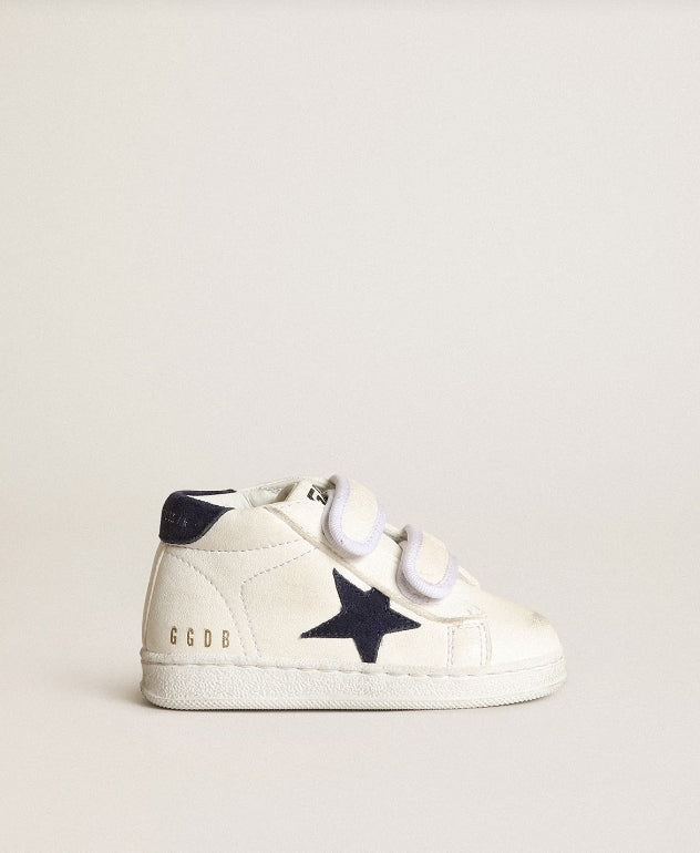 June Nappa Upper Suede Star and Heel - White/Blue - Posh New York