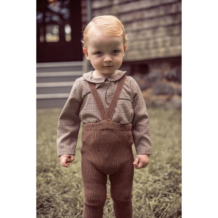 Knit Suspender Leggings - Mocha - Posh New York