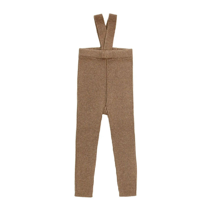 Knit Suspender Leggings - Mocha - Posh New York