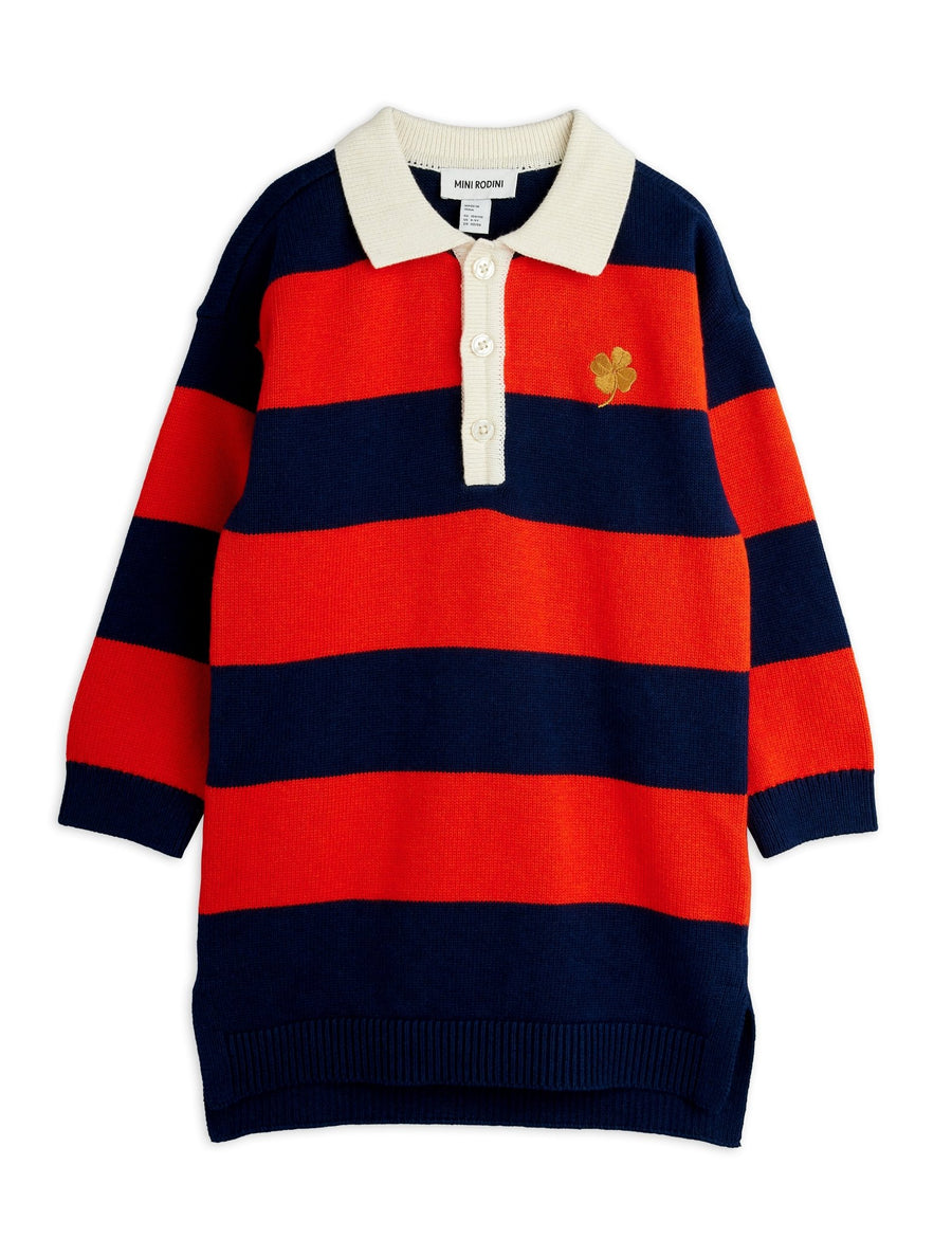 Knitted Rugby Dress - Red - Posh New York