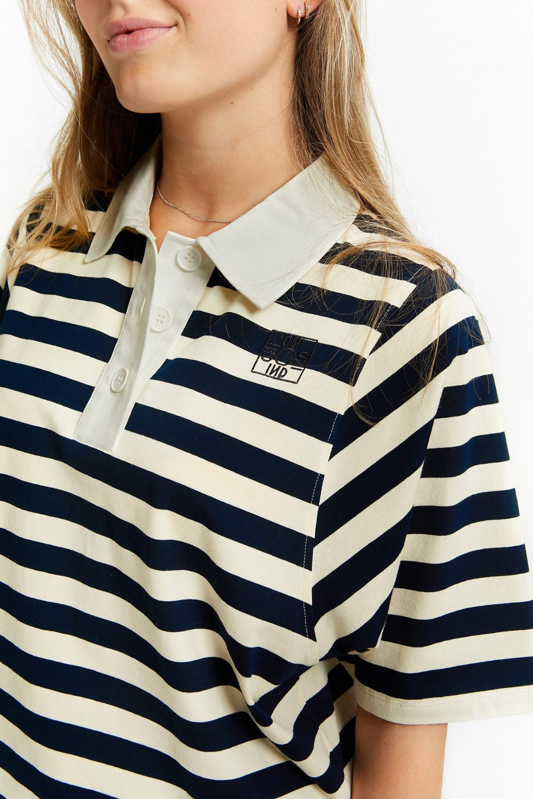 Large Stripes Polo T-Shirt - Navy - Posh New York