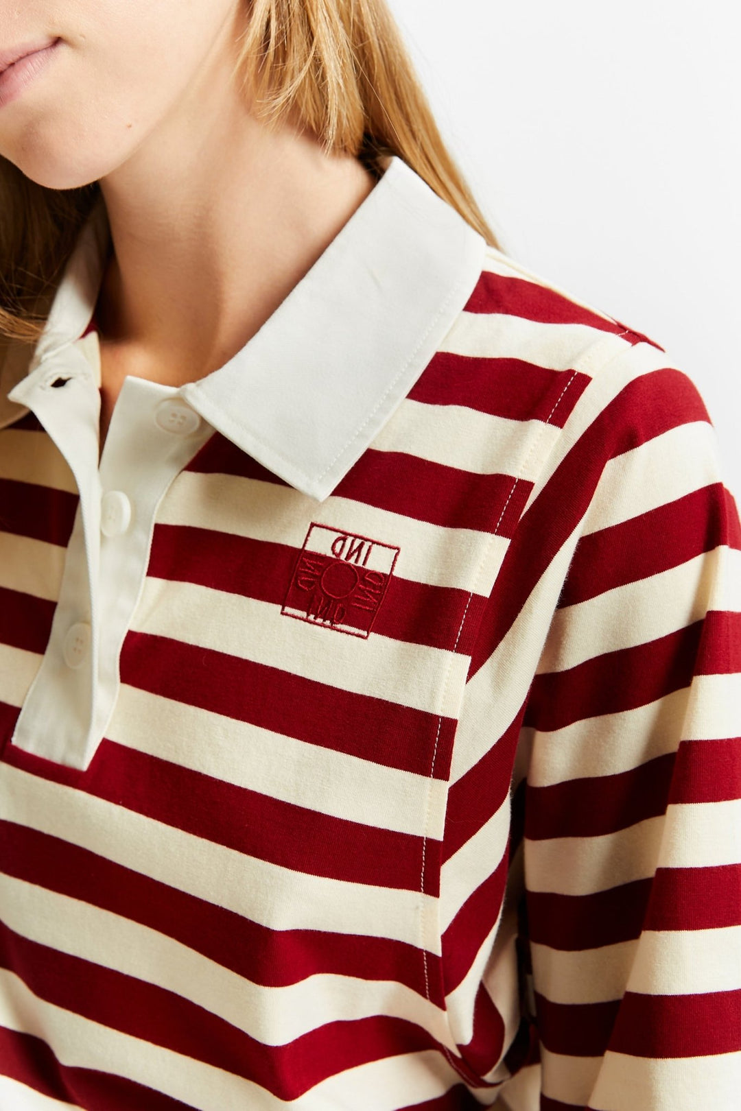 Large Stripes Polo T-Shirt - Rooibos Red - Posh New York