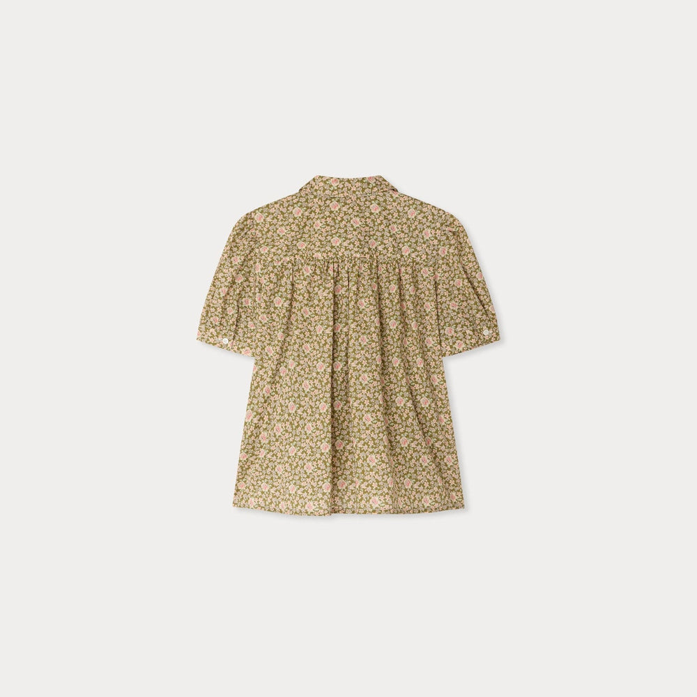 Laurence Floral Button Top - Fleurs Tilleul 542 - Posh New York