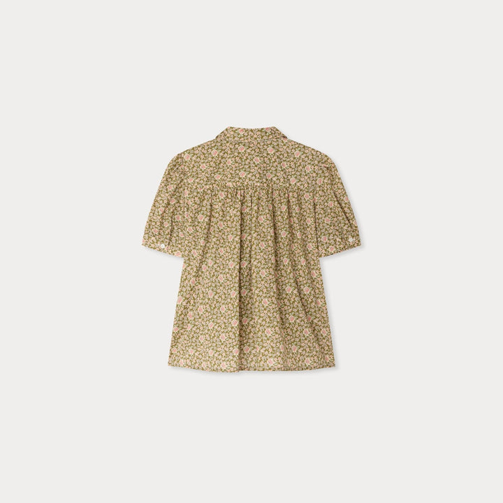 Laurence Floral Button Top - Fleurs Tilleul 542 - Posh New York