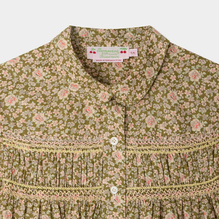 Laurence Floral Button Top - Fleurs Tilleul 542 - Posh New York