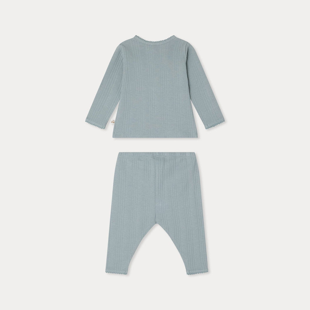 Leandro Button Ribbed Trouser Set - Bleu DU Nord 016 - Posh New York