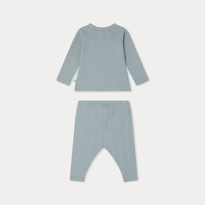 Leandro Button Ribbed Trouser Set - Bleu DU Nord 016 - Posh New York