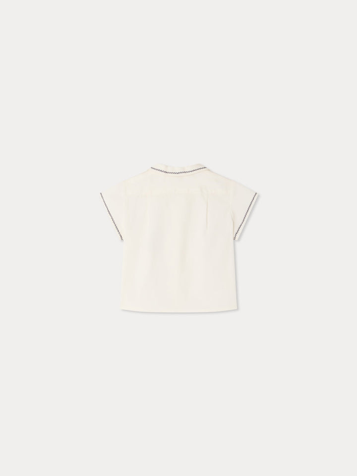 Lennard White Embroidered Shirt - UPB Blanc Lait 102 - Posh New York