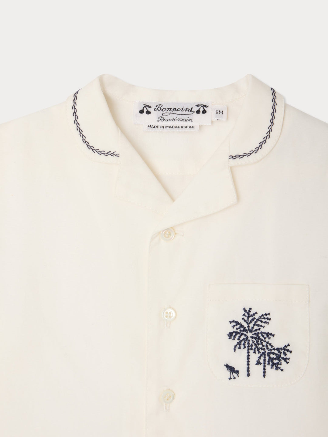 Lennard White Embroidered Shirt - UPB Blanc Lait 102 - Posh New York