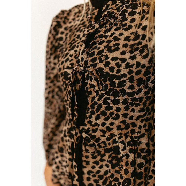 Leopard Tie Blouse - Posh New York